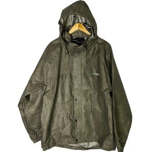 Frogg Toggs Men XL Rain Jacket Hooded Waterproof Outdoor Windbreaker Olive Green